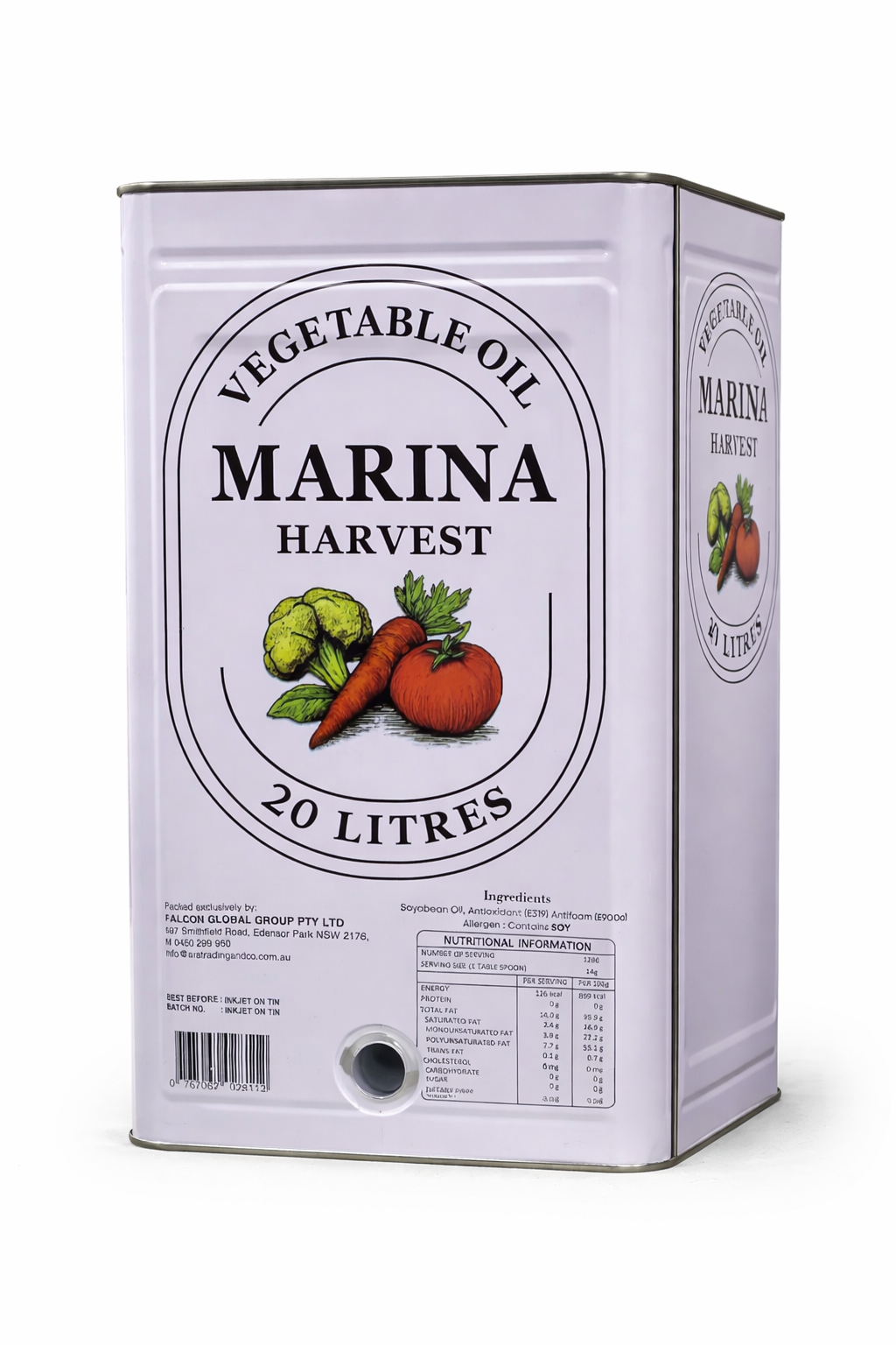 Marina Harvest Vegetable Oil 20Lt Tin